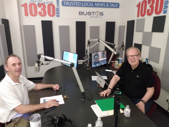 Shane Burgess and Bill Buckmaster in studio